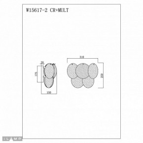 Бра iLamp Rivoli W15617-2 CR+MULT в Набережных Челнах - naberezhnye-chelny.ok-mebel.com | фото 2