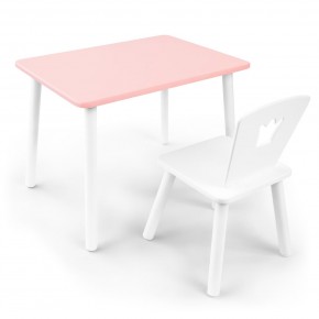 Детский комплект стол и стул «Корона» Rolti Baby (розовый/белый, массив березы/мдф) в Набережных Челнах - naberezhnye-chelny.ok-mebel.com | фото