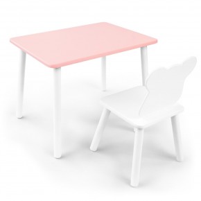 Детский комплект стол и стул «Мишка» Rolti Baby (розовый/белый, массив березы/мдф) в Набережных Челнах - naberezhnye-chelny.ok-mebel.com | фото