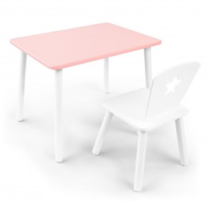 Детский комплект стол и стул «Звезда» Rolti Baby (розовый/белый, массив березы/мдф) в Набережных Челнах - naberezhnye-chelny.ok-mebel.com | фото 1