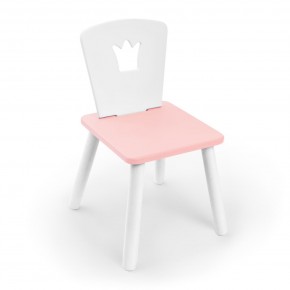Детский стул Rolti Baby «Корона» (белый/розовый/белый, массив березы/мдф) в Набережных Челнах - naberezhnye-chelny.ok-mebel.com | фото 1