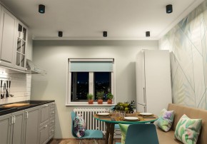 DK3090-BK+CY Светильник накладной IP 20, 10 Вт, GU5.3, LED, черный/голубой, пластик в Набережных Челнах - naberezhnye-chelny.ok-mebel.com | фото 2