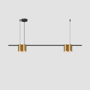 DK4061-BK+SG Подвесной светильник ORBIT, IP20, 4xGU10 LED до 15 Вт, черный + сатинированное золото, алюминий в Набережных Челнах - naberezhnye-chelny.ok-mebel.com | фото