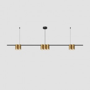 DK4063-BK+SG Подвесной светильник ORBIT, IP20, 7xGU10 LED до 15 Вт, черный + сатинированное золото, алюминий в Набережных Челнах - naberezhnye-chelny.ok-mebel.com | фото