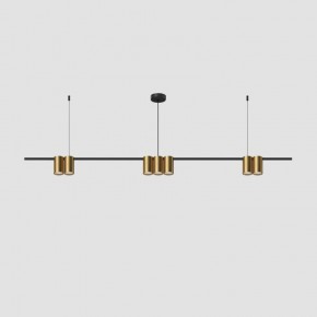 DK4063-BK+SG Подвесной светильник ORBIT, IP20, 7xGU10 LED до 15 Вт, черный + сатинированное золото, алюминий в Набережных Челнах - naberezhnye-chelny.ok-mebel.com | фото 2