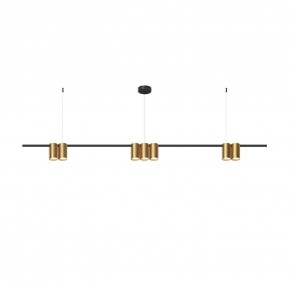 DK4063-BK+SG Подвесной светильник ORBIT, IP20, 7xGU10 LED до 15 Вт, черный + сатинированное золото, алюминий в Набережных Челнах - naberezhnye-chelny.ok-mebel.com | фото 3