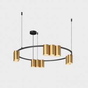 DK4065-BK+SG Подвесной светильник ORBIT , IP20, 10xGU10 LED до 15 Вт, черный + сатинированное золото, алюминий в Набережных Челнах - naberezhnye-chelny.ok-mebel.com | фото