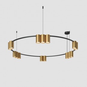DK4067-BK+SG Подвесной светильник ORBIT, IP20, 15xGU10 LED, до 15 Вт, черный + сатинированное золото, алюминий в Набережных Челнах - naberezhnye-chelny.ok-mebel.com | фото