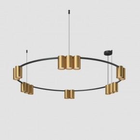 DK4067-BK+SG Подвесной светильник ORBIT, IP20, 15xGU10 LED, до 15 Вт, черный + сатинированное золото, алюминий в Набережных Челнах - naberezhnye-chelny.ok-mebel.com | фото 2