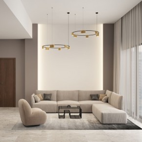 DK4067-BK+SG Подвесной светильник ORBIT, IP20, 15xGU10 LED, до 15 Вт, черный + сатинированное золото, алюминий в Набережных Челнах - naberezhnye-chelny.ok-mebel.com | фото 4
