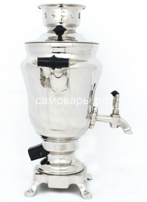 Электрический самовар из латуни никелированный на 1,5 литра форма "Тюльпан" с защитой от выкипания в Набережных Челнах - naberezhnye-chelny.ok-mebel.com | фото 3