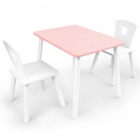 Комплект детской мебели стол и два стула Корона  (Розовый/Белый/Белый) в Набережных Челнах - naberezhnye-chelny.ok-mebel.com | фото