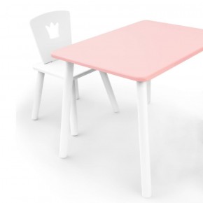 Комплект детской мебели стол и стул Корона (Розовый/Белый/Белый) в Набережных Челнах - naberezhnye-chelny.ok-mebel.com | фото