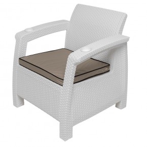 Комплект кресел Yalta Premium Double Seat (Ялта) белый (+подушки под спину) в Набережных Челнах - naberezhnye-chelny.ok-mebel.com | фото 3