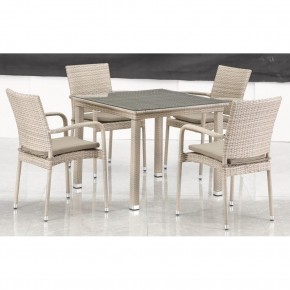 Комплект плетеной мебели T256C/Y376C-W85 Latte (4+1) + подушки на стульях в Набережных Челнах - naberezhnye-chelny.ok-mebel.com | фото 3