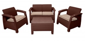 Комплект уличной мебели Yalta Premium Terrace Set (Ялта) шоколадый (+подушки под спину) в Набережных Челнах - naberezhnye-chelny.ok-mebel.com | фото
