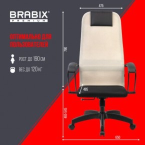 Кресло BRABIX PREMIUM "Ultimate EX-800" пластик, плотная двойная сетка Х2, черное/бежевое, 532916 в Набережных Челнах - naberezhnye-chelny.ok-mebel.com | фото 6