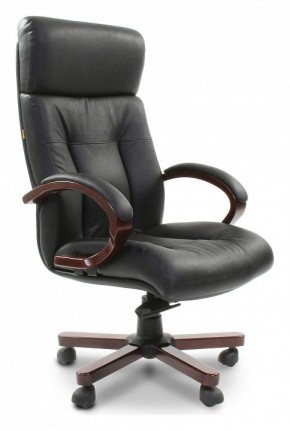 Кресло для руководителя Chairman 421 черный/орех темный, черный в Набережных Челнах - naberezhnye-chelny.ok-mebel.com | фото