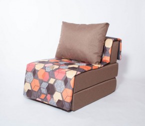 Кресло-кровать бескаркасное Харви (коричневый-геометрия браун) в Набережных Челнах - naberezhnye-chelny.ok-mebel.com | фото