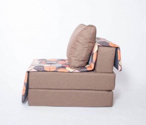 Кресло-кровать бескаркасное Харви (коричневый-геометрия браун) в Набережных Челнах - naberezhnye-chelny.ok-mebel.com | фото 2