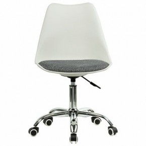 Кресло стул BRABIX "Eames MG-310 CH", хром, пластик белый, ткань серая, 532924 в Набережных Челнах - naberezhnye-chelny.ok-mebel.com | фото