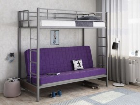 Кровать двухъярусная с диваном "Мадлен" (Серый/Фиолетовый) в Набережных Челнах - naberezhnye-chelny.ok-mebel.com | фото 1