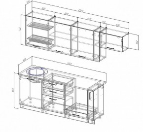 Кухонный гарнитур Антрацит 2550 (Стол. 26мм) в Набережных Челнах - naberezhnye-chelny.ok-mebel.com | фото 2