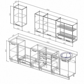 Кухонный гарнитур Антрацит 2800 (Стол. 26мм) в Набережных Челнах - naberezhnye-chelny.ok-mebel.com | фото 2