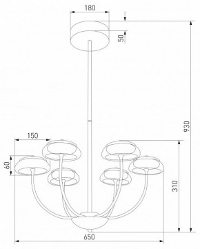 Люстра на штанге Eurosvet Fungo 50388 LED черный в Набережных Челнах - naberezhnye-chelny.ok-mebel.com | фото 4