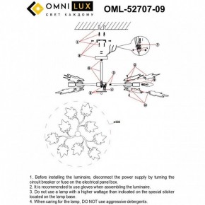 Люстра на штанге Omnilux Vitereta OML-52707-09 в Набережных Челнах - naberezhnye-chelny.ok-mebel.com | фото 8