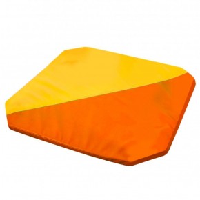 Мат гимнастический 1,3x1,3x0,05м складной скошенные углы цв.оранжевый-желтый в Набережных Челнах - naberezhnye-chelny.ok-mebel.com | фото 1