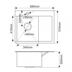 Мойка HD5851L MELANA ProfLine 3,0/200 САТИН врезная прямоугольная с коландером HD5851L в Набережных Челнах - naberezhnye-chelny.ok-mebel.com | фото 2