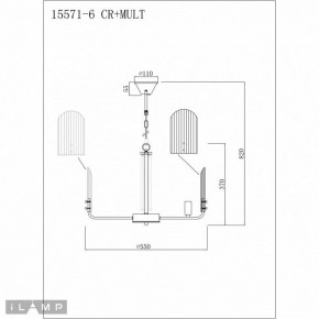 Подвесная люстра iLamp Dolce 15571-6 CR+MULT в Набережных Челнах - naberezhnye-chelny.ok-mebel.com | фото 3