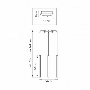 Подвесная люстра Lightstar Tubo L3T747337 в Набережных Челнах - naberezhnye-chelny.ok-mebel.com | фото 3