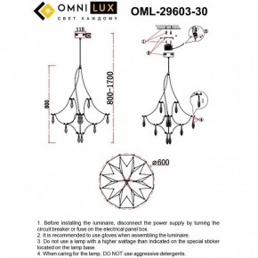Подвесная люстра Omnilux Perelli OML-29603-30 в Набережных Челнах - naberezhnye-chelny.ok-mebel.com | фото 10