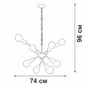 Подвесная люстра Vitaluce V4750 V4750-1/8 в Набережных Челнах - naberezhnye-chelny.ok-mebel.com | фото 2