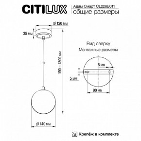 Подвесной светильник Citilux Адам Смарт CL228B011 в Набережных Челнах - naberezhnye-chelny.ok-mebel.com | фото 5