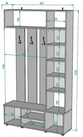 Прихожая с зеркалом V20_M в Набережных Челнах - naberezhnye-chelny.ok-mebel.com | фото 2