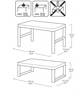 Раскладной стол Лион с регулируемой высотой столешницы (Lyon rattan table) графит (h400/650) в Набережных Челнах - naberezhnye-chelny.ok-mebel.com | фото 3