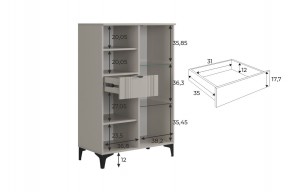 РИЧ Комод 2 со стеклом в Набережных Челнах - naberezhnye-chelny.ok-mebel.com | фото 3