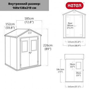 Сарай Манор 6*5 TWF (два окна на фасаде) MANOR 6x5 DD (two windows at the front) в Набережных Челнах - naberezhnye-chelny.ok-mebel.com | фото 2