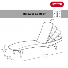 Шезлонг Пацифик (Pacific) графит в Набережных Челнах - naberezhnye-chelny.ok-mebel.com | фото 2