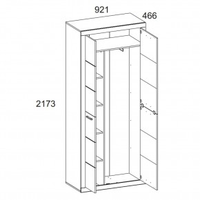 Шкаф 2D OSKAR , цвет дуб Санремо в Набережных Челнах - naberezhnye-chelny.ok-mebel.com | фото 4