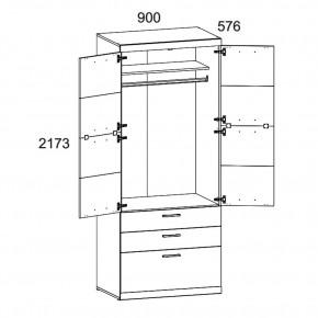 Шкаф 2D3S OSKAR , цвет дуб Санремо в Набережных Челнах - naberezhnye-chelny.ok-mebel.com | фото 3