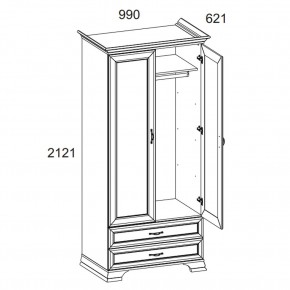 Шкаф 2DG2S, TIFFANY, цвет вудлайн кремовый в Набережных Челнах - naberezhnye-chelny.ok-mebel.com | фото 3