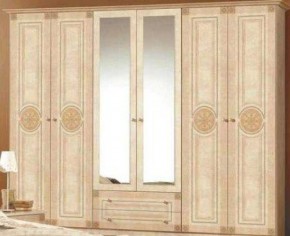 Шкаф 6-и дверный с зеркалами (02.146) Рома (беж) в Набережных Челнах - naberezhnye-chelny.ok-mebel.com | фото