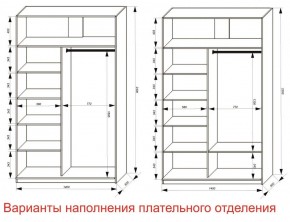 Шкаф-купе 1400 серии SOFT D6+D6+B2+PL3 (2 ящика+2штанги) профиль «Капучино» в Набережных Челнах - naberezhnye-chelny.ok-mebel.com | фото 7