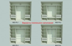 Шкаф-купе 2150 серии NEW CLASSIC K6Z+K1+K6+B22+PL2(по 2 ящика лев/прав+1 штанга+1 полка) профиль «Капучино» в Набережных Челнах - naberezhnye-chelny.ok-mebel.com | фото 6