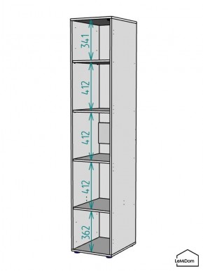 Шкаф Linnea MHR-1-2 2050х400х510 (ДВ-М 11.1.25) в Набережных Челнах - naberezhnye-chelny.ok-mebel.com | фото 3
