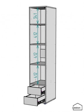 Шкаф Linnea MHR-1-4 2050х400х510 (ДВ-М 11.1.25) в Набережных Челнах - naberezhnye-chelny.ok-mebel.com | фото 3